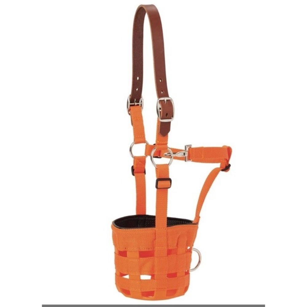 Weaver Leather Grazing‎ Muzzle For Horses , Blaze Orange, Extra Small
